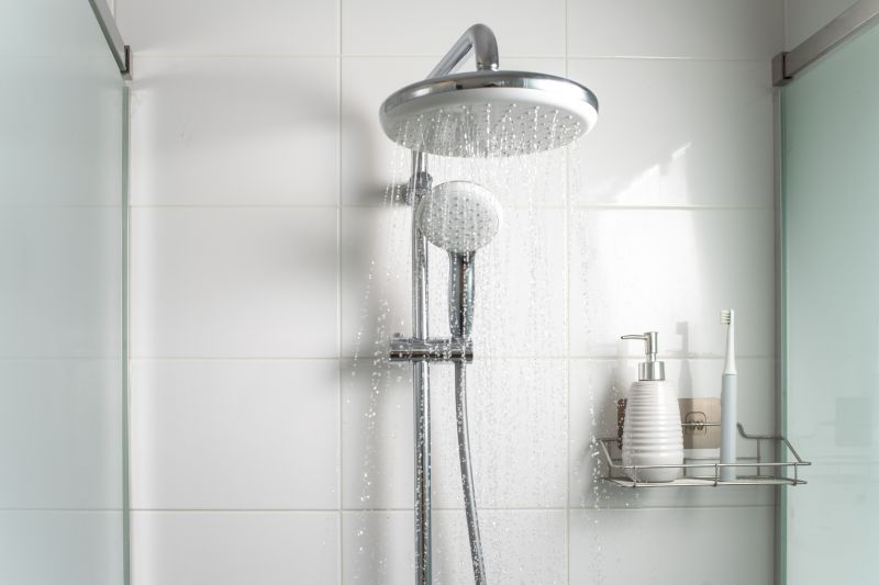 Walk-in shower with rainfall showerhead